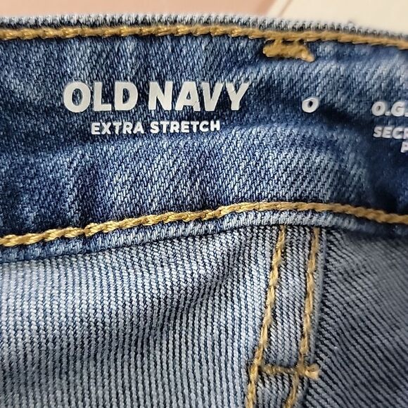Old Navy extra stretch high rise curvy OG straight blue jeans size 0 NWT - Picture 7 of 10